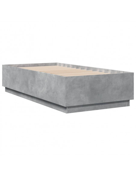 Giroletto Luci LED Grigio Cemento 90x190cm in Legno Multistrato