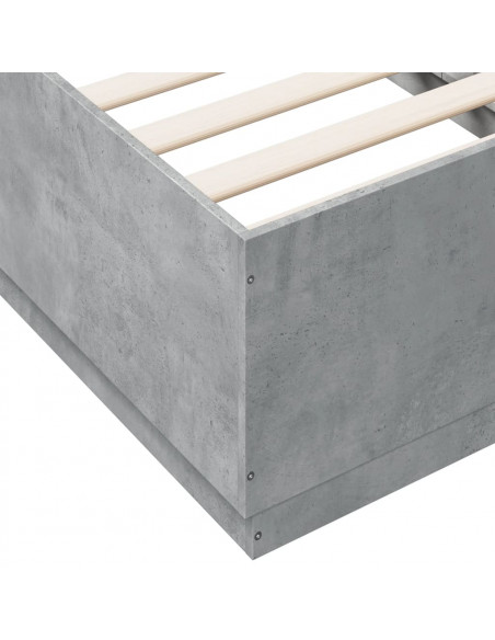 Giroletto Luci LED Grigio Cemento 90x190cm in Legno Multistrato
