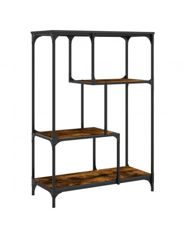Libreria Rovere Fumo 81x36x115 cm Legno Multistrato e Acciaio