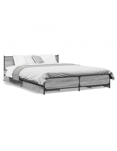 Giroletto Cassetti Grigio Sonoma 135x190 cm Legno Multistrato