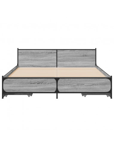 Giroletto Cassetti Grigio Sonoma 135x190 cm Legno Multistrato