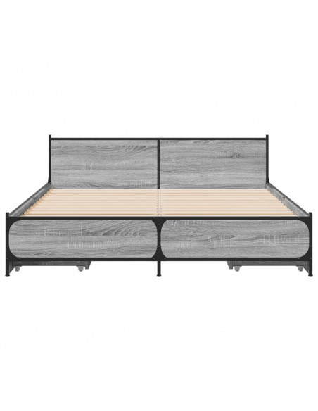 Giroletto Cassetti Grigio Sonoma 135x190 cm Legno Multistrato