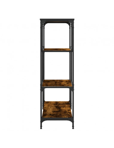 Libreria Rovere Fumo 81x36x115 cm Legno Multistrato e Acciaio
