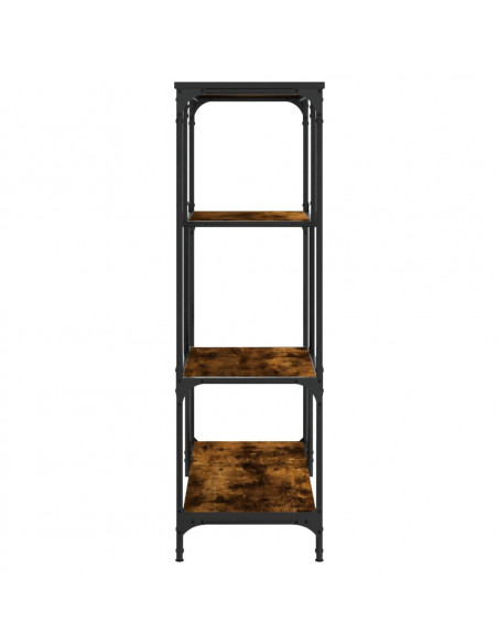 Libreria Rovere Fumo 81x36x115 cm Legno Multistrato e Acciaio