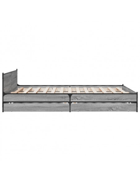 Giroletto Cassetti Grigio Sonoma 135x190 cm Legno Multistrato