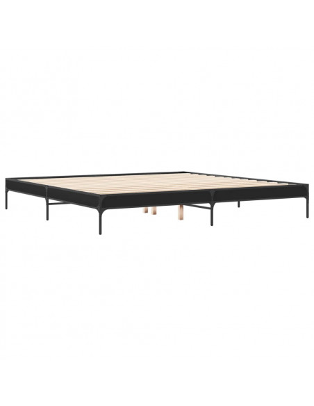 Giroletto Nero 200x200 cm in Legno Multistrato e Metallo
