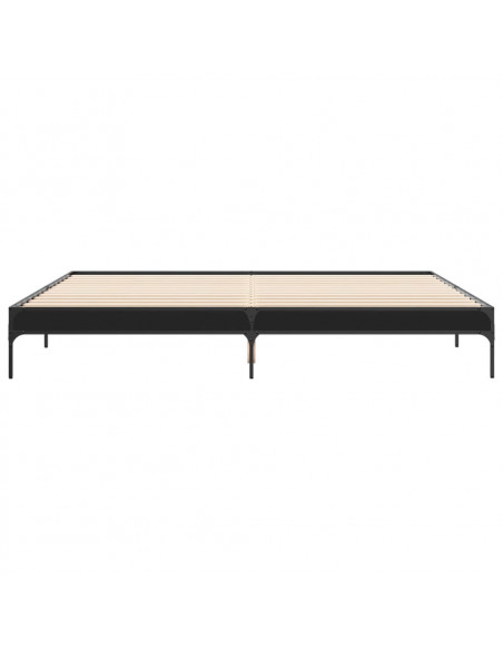 Giroletto Nero 200x200 cm in Legno Multistrato e Metallo