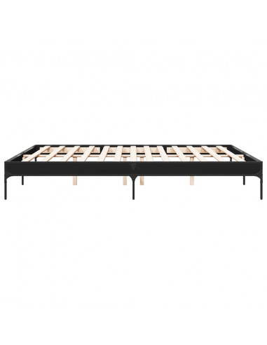 Giroletto Nero 200x200 cm in Legno Multistrato e Metallo