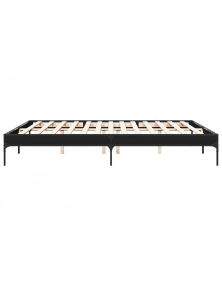 Giroletto Nero 200x200 cm in Legno Multistrato e Metallo