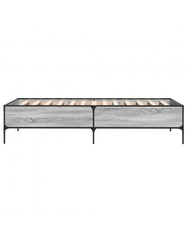 Giroletto Grigio Sonoma 90x190cm in Legno Multistrato e Metallo