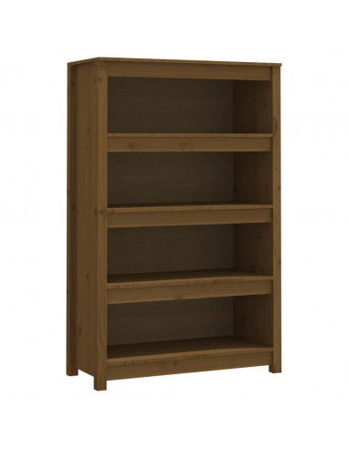 Libreria Marrone Miele 80x35x126 cm in Legno Massello di Pino