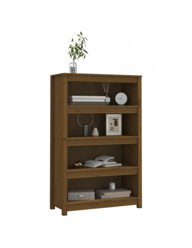Libreria Marrone Miele 80x35x126 cm in Legno Massello di Pino