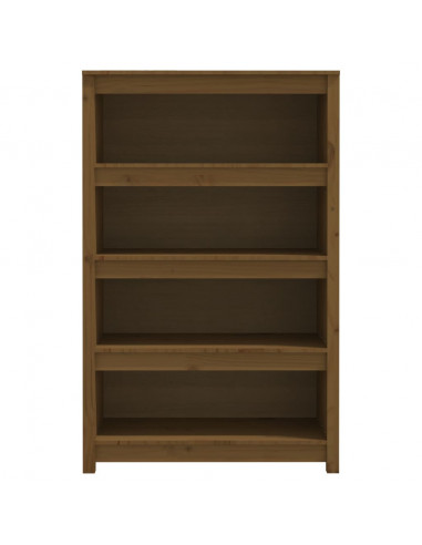 Libreria Marrone Miele 80x35x126 cm in Legno Massello di Pino