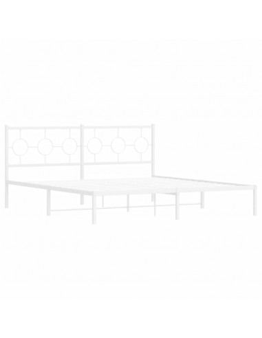 Giroletto con Testiera Metallo Bianco 180x200 cm