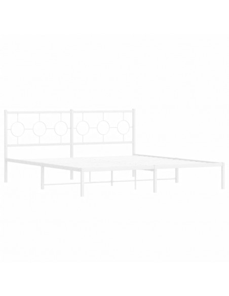 Giroletto con Testiera Metallo Bianco 180x200 cm