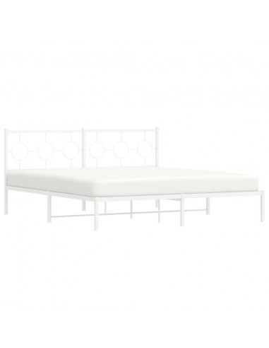 Giroletto con Testiera Metallo Bianco 180x200 cm