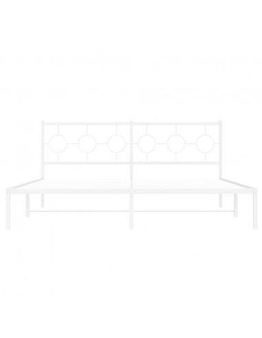 Giroletto con Testiera Metallo Bianco 180x200 cm