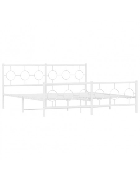 Giroletto con Testiera e Pediera Metallo Bianco 183x213 cm