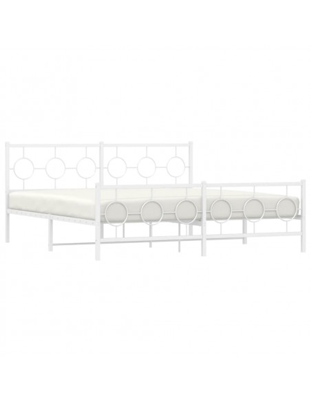 Giroletto con Testiera e Pediera Metallo Bianco 183x213 cm