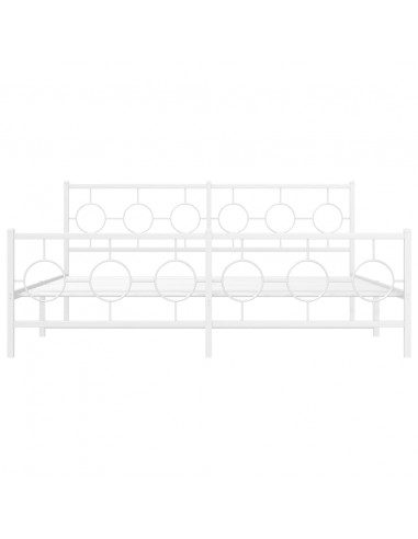 Giroletto con Testiera e Pediera Metallo Bianco 183x213 cm