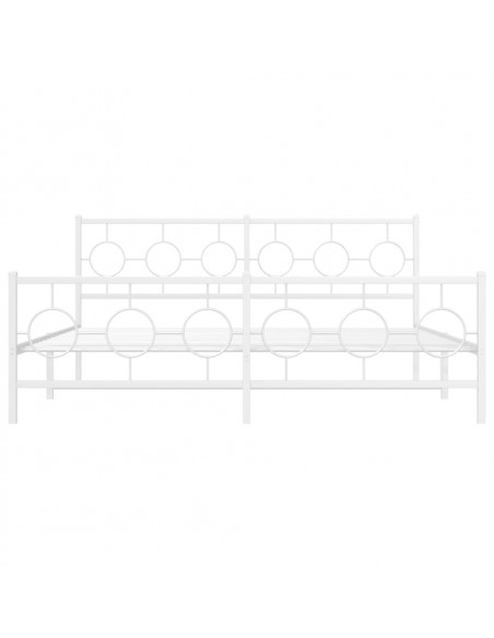 Giroletto con Testiera e Pediera Metallo Bianco 183x213 cm