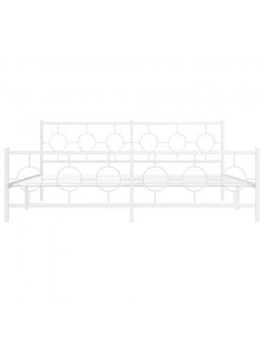 Giroletto con Testiera e Pediera Metallo Bianco 200x200 cm