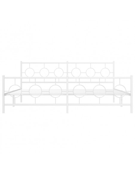 Giroletto con Testiera e Pediera Metallo Bianco 200x200 cm