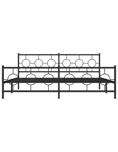 Giroletto con Testiera e Pediera Metallo Nero 200x200 cm