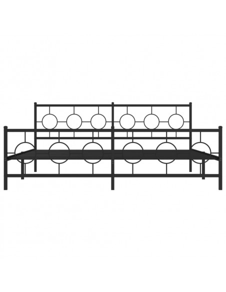 Giroletto con Testiera e Pediera Metallo Nero 200x200 cm