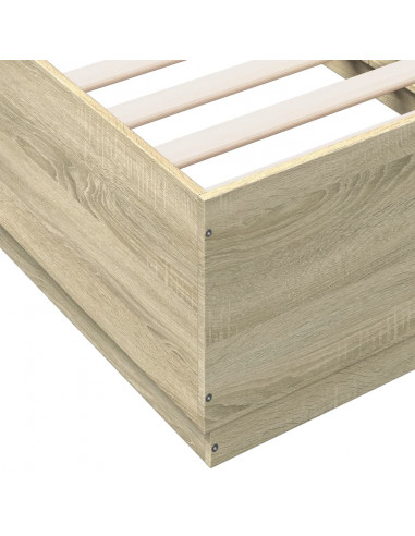 Giroletto Luci LED Rovere Sonoma 90x190 cm in Legno Multistrato