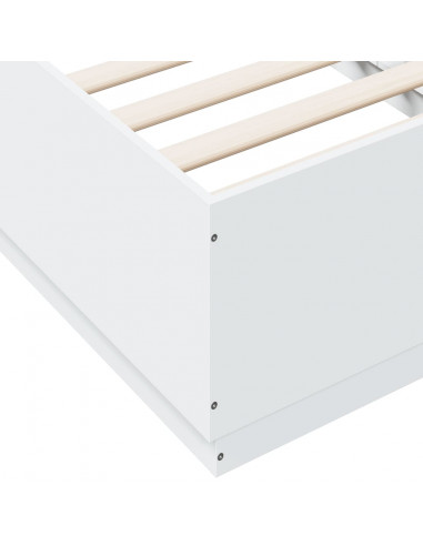 Giroletto con Luci LED Bianco 90x190 cm in Legno Multistrato