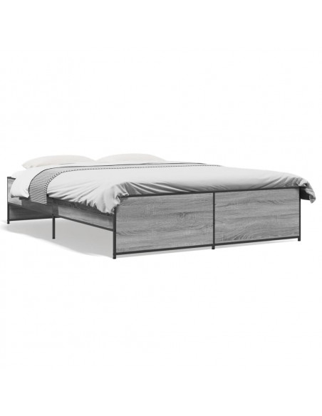 Giroletto Grigio Sonoma 160x200 cm in Legno Multistrato Metallo