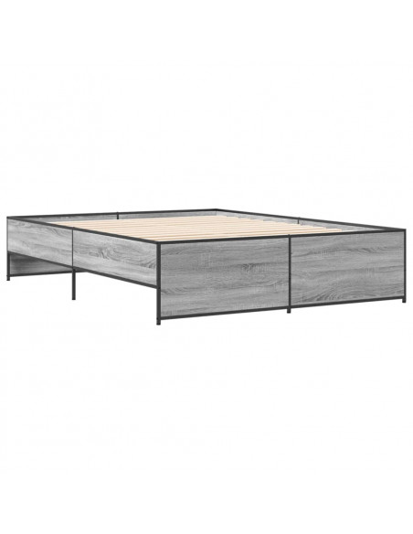 Giroletto Grigio Sonoma 160x200 cm in Legno Multistrato Metallo