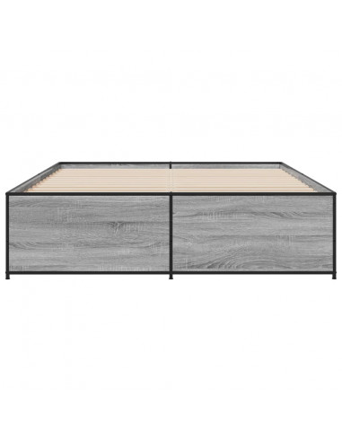 Giroletto Grigio Sonoma 160x200 cm in Legno Multistrato Metallo