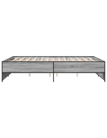 Giroletto Grigio Sonoma 160x200 cm in Legno Multistrato Metallo