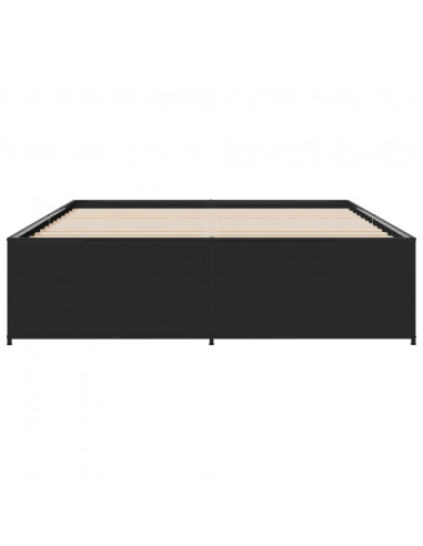 Giroletto Nero 150x200 cm in Legno Multistrato e Metallo