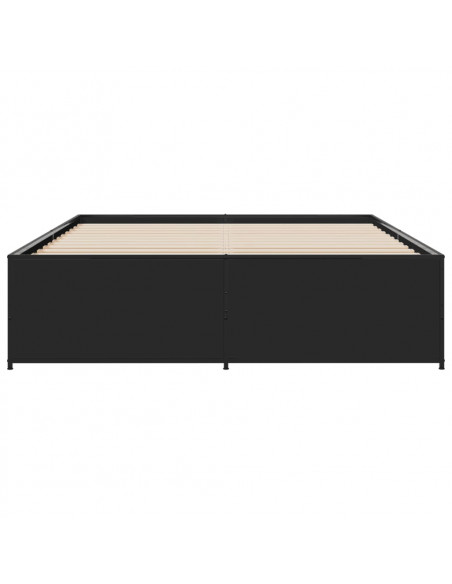 Giroletto Nero 150x200 cm in Legno Multistrato e Metallo