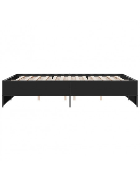 Giroletto Nero 150x200 cm in Legno Multistrato e Metallo