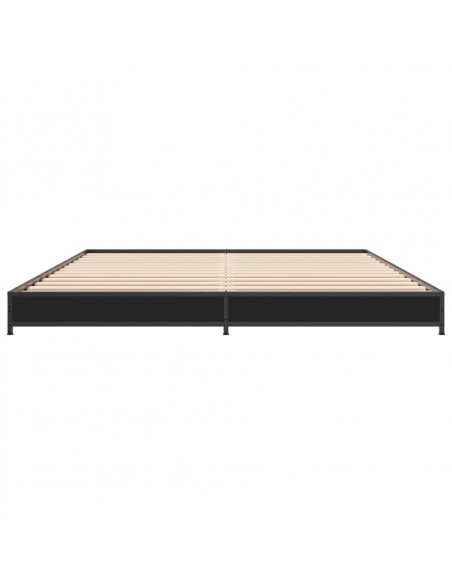 Giroletto Nero 120x200 cm in Legno Multistrato e Metallo