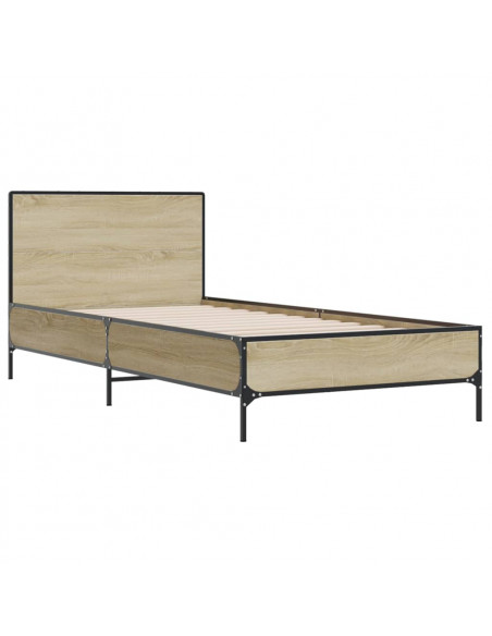 Giroletto Rovere Sonoma 90x200 cm Legno Multistrato e Metallo