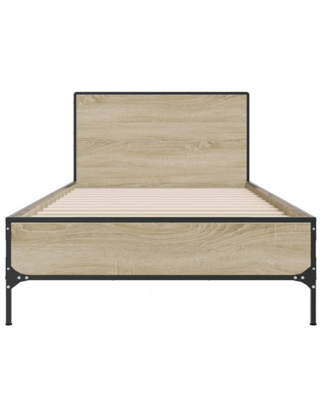 Giroletto Rovere Sonoma 90x200 cm Legno Multistrato e Metallo