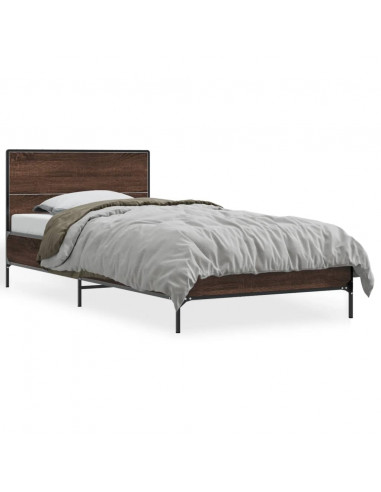 Giroletto Rovere Marrone 90x190 cm Legno Multistrato e Metallo