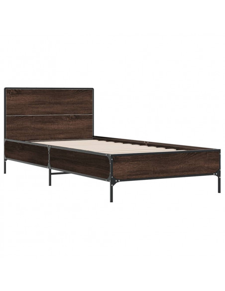 Giroletto Rovere Marrone 90x190 cm Legno Multistrato e Metallo