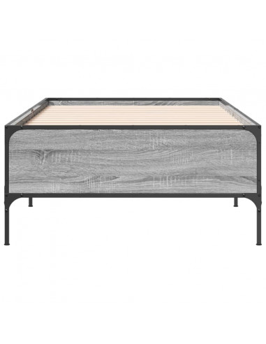 Giroletto Grigio Sonoma 90x200 cm Legno Multistrato e Metallo