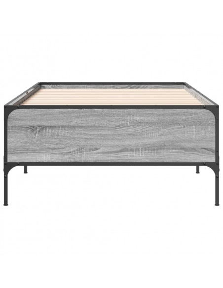Giroletto Grigio Sonoma 90x200 cm Legno Multistrato e Metallo