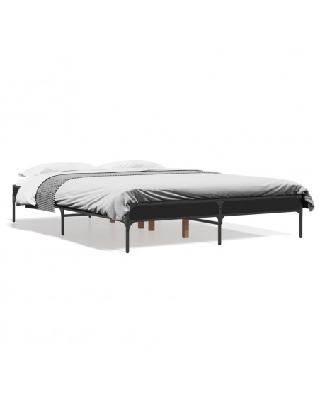 Giroletto Nero 120x200 cm in Legno Multistrato e Metallo