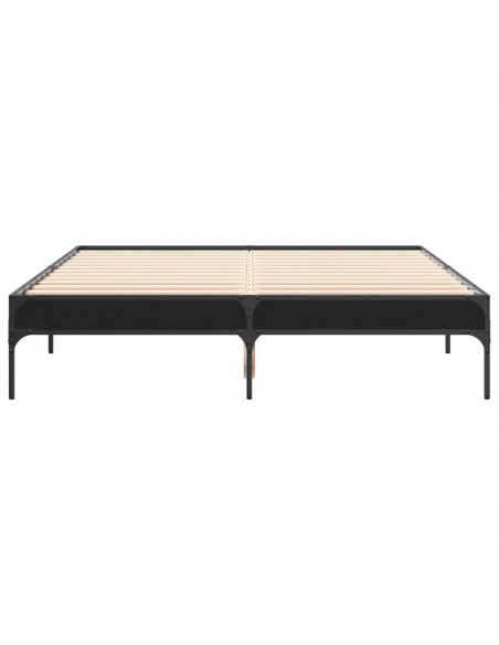 Giroletto Nero 120x200 cm in Legno Multistrato e Metallo