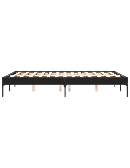 Giroletto Nero 120x200 cm in Legno Multistrato e Metallo