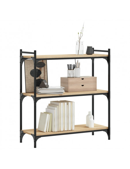 Libreria 3 Ripiani Rovere Sonoma 80x30x86 cm Legno Multistrato