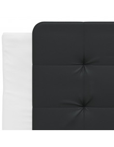 Letto con Materasso Nero e Bianco 90x200 cm in Similpelle 2